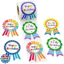 Adesivi Distintivo Buon Compleanno Fancy Land per Bambini È Il Mio Compleanno Adesivi H