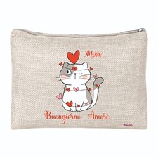 pochette bustina porta oggetti disegno cuore gatto amore regalo festa innamorati