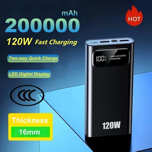 Power bank 200000mah 120w - bank,
