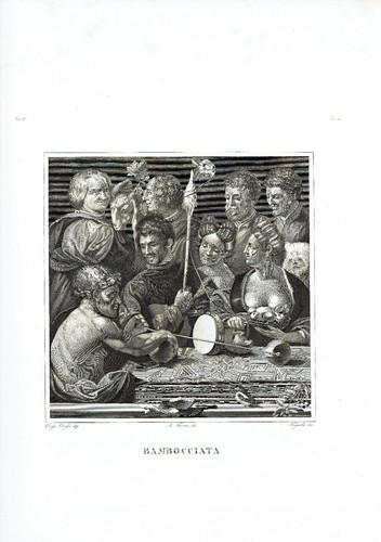 Incisione xix sec bambocciata - incisione,