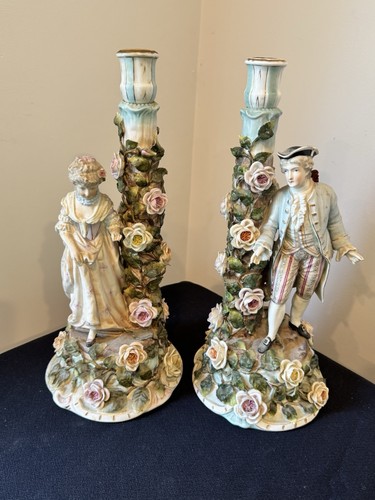 Meissen candelabri - (coppia),