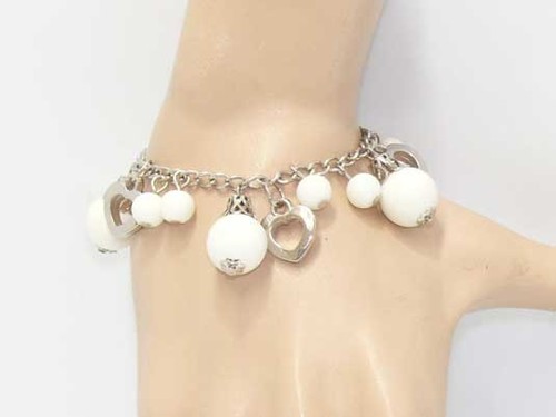 Bracelet argente perles - perles, en