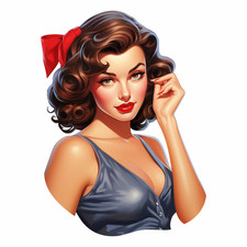 4 adesivi auto sticker pin up