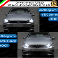 CONVERSIONE FARI A LED VW GOLF SPORTSVAN RESTYLING ANABBAGLIANTI + ABBAGLIANTI