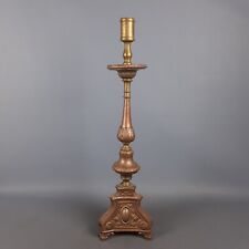 Antico Candeliere In Ottone Portacandela Esposizione Collezione Primi ‘900