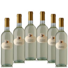 6 bottiglie di Vino Bianco Chardonnay varietale bottiglia 75 cl delicato vivace