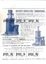 MARTINETTO IDRAULICO UNDIQUE DEPLIANT BROCHURE PUBBLICITA ANNI 1930