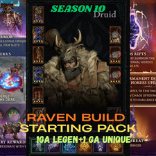DIABLO 4?STAGIONE 10?CONFEZIONE COMPLETA RAVEN DURID BUILD✨1 GA x9 OGGETTI✨100M Oro