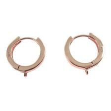 orecchini cerchio di 15 mm argento 925 placcato oro rosa 1 coppia