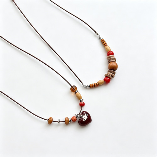 Collana boho legno - collana,
