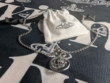 Collana catena pendente sfera cristallo pietra trasparente e pietra Westwood Vivienne