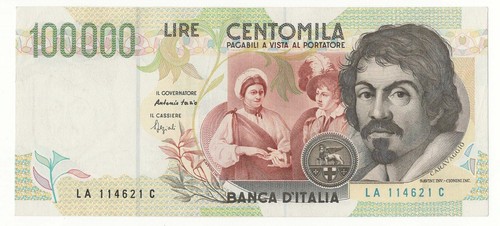 100000 lire caravaggio - lire,