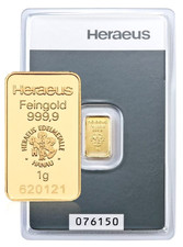 Lingotto oro HERAEUS 1 grammo