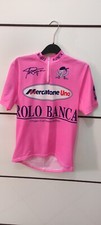 Maglia rosa ciclismo squadra Mercatone Uno Rolo Banca Marco Pantani Taglia 6  