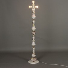 Piantana Antica in Ceramica Metallo Dorato Italia XX Secolo