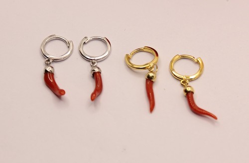Orecchini argento corno - argento,