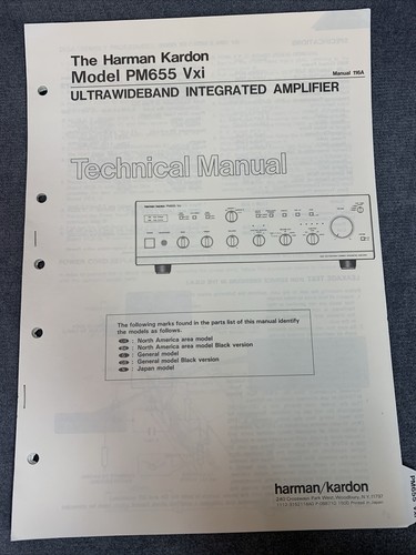 Manuale tecnico harman kardon - manuale,