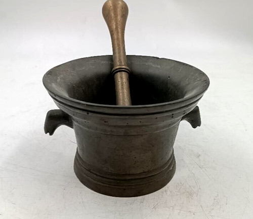 Mortaio bronzo antico xvii - mortaio,