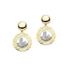 Chantecler - Donna - C.23189 - Orecchini Logo Medi con Piazzetta Oro Giallo e Or