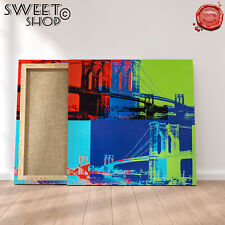 PONTE DI BROOKLYN ANDY WARHOL Stampa su Tela ALTA' QUALITA' QUADRO POP ART ARRED
