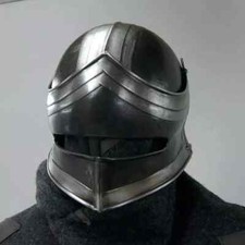 Elmo Sallet Tedesco Nero In Acciaio Da 18 Gauge Miglior Regalo
