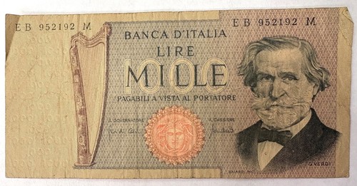 Italy 1000 lire banknote - italy,