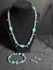 Set gioielli perline vetro blu