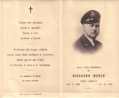 Santino funebre vigile - funebre, "