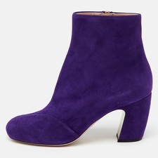 Stivaletti Miu Miu viola scamosciati lunghezza 375