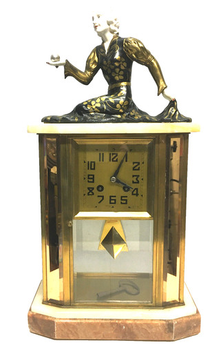 Pendule cage art déco statue - art,