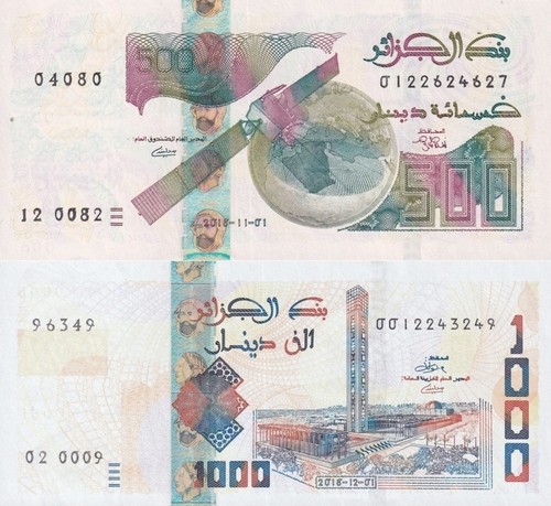 Algeria 500 1000 dinari - , 2018