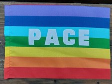 BANDIERA PACE BANDIERINA ARCOBALENO PEACE 19X28