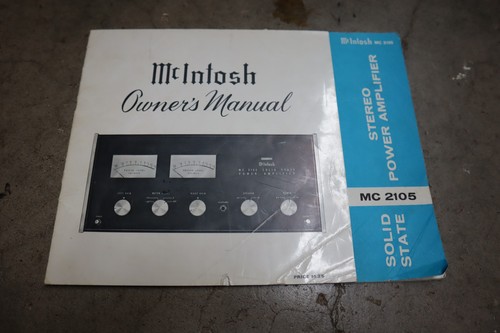 Mcintosh mc2105 manuale uso - mcintosh,