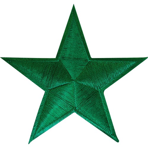 Green star iron embroidered - star,