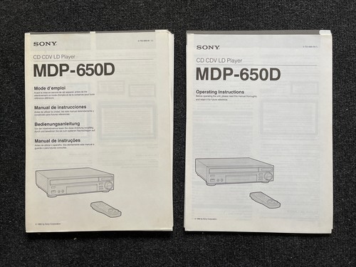 Sony mdp 650d istruzioni - sony,