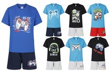 Set Pigiama Corto Ragazzi Gamer Bambini Tema Gioco Pigiama Set Nightwear da 9 a 16 anni