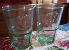 LOTTO COPPIA 2 BICCHIERI TUMBLER BACARDI RUM RON VETRO VERDE BAR PUB COCKTAIL