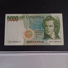 Banconota Italiana 5000 Lire Bellini Sostitutiva Serie Speciale Con  X Lotto Z10
