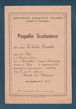 ISTRIA ITALIANA,CAPODISTRIA (POLA),A. SCOLASTICO 1945-1946,LITORALE,T.L.T.ZONA B
