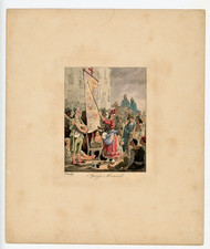 WITTING VIANELLI SPIEGA MIRACOLI ACQUATINTA ORIGINALE C. 1830 (Z3)
