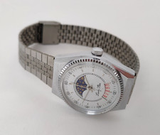 Orologio da polso meccanico Lucky Star/Fasi Lunari/Datario Acciaio Vintage80-XXX