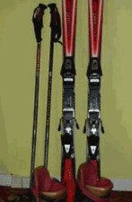 Kit sci completo, sci, attacchi, bastoncini, borsa, più 3 DVD, "Come sciare".