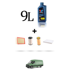 HOFFCAR Kit tagliando 4 FILTRI e 9L OLIO per Vw Crafter (2E,2F) 2.5 TDI 120kw Da