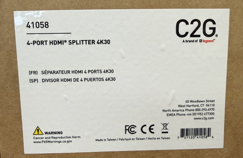 C2g 41058 hdmi splitter - c2g,
