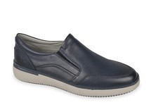 Scarpe mocassini slip-on Valleverde 360990A pelle blu SCONTO DA LISTINO