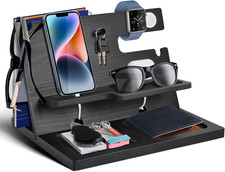 Idee Regalo Uomo Natale, Organizzatore Da Ufficio in Legno, Docking Station in L