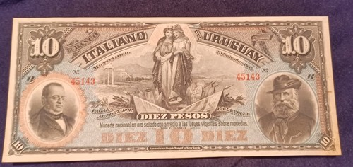 Banco italiano uraguay 1887 - banco,
