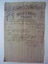 Fattura Modena Artioli Bedoni Ramieri Rame Aquedotti Pompe Rubinetti 1897