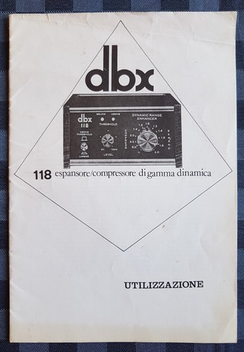 Dbx 118 utilizzazione - dbx,