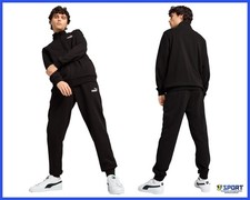 Tuta PUMA da Uomo in Cotone Garzato Sportiva Giacca con Zip Intera Nera XXL